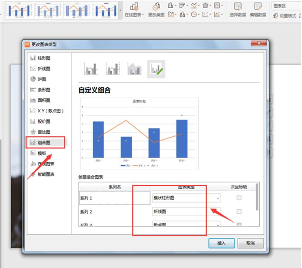 PPT中組合兩個(gè)圖表表現(xiàn)數(shù)據(jù)關(guān)系方法