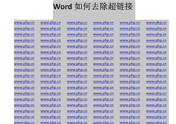 Word中如何快速去除超鏈接？