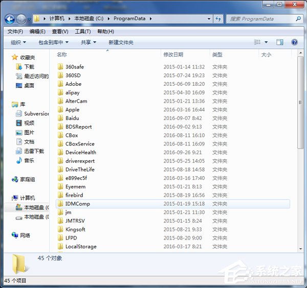 Win7系統如何查找C盤中的ProgramData文件夾？