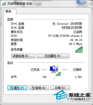 Win7無線網(wǎng)絡(luò)無法使用顯示“IPv4無訪問權(quán)限”的解決方法