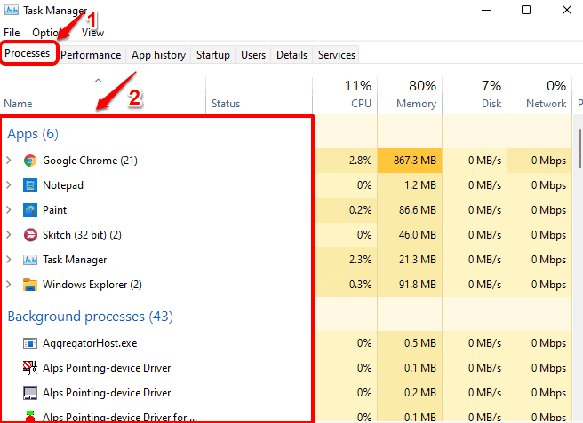 怎么在Windows11/10中查看正在運行的進程？