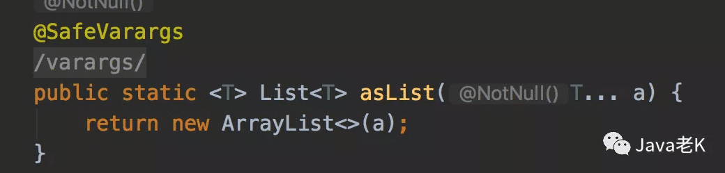 Java Arrays.AsList原理及用法實(shí)例