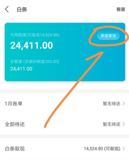 京東金融APP調(diào)整白條固定額度操作過(guò)程