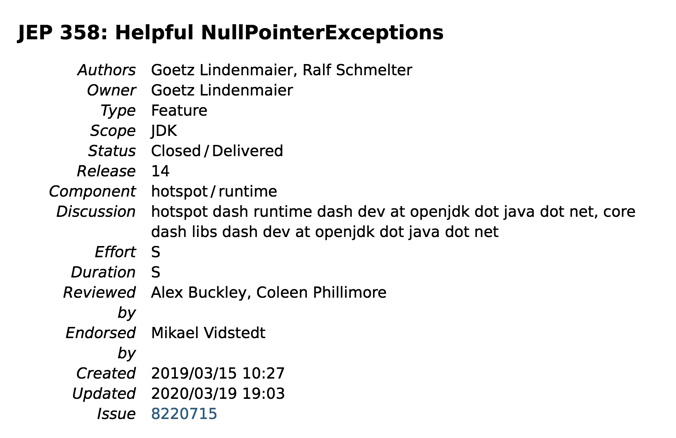 Java14發(fā)布了,再也不怕NullPointerException了