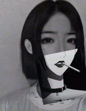 抖音制作動(dòng)漫半遮臉?biāo)夭牡牟僮鞑襟E