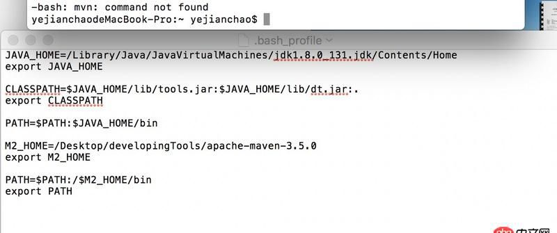 java - macbook安裝maven失敗，-bash: mvn: command not found