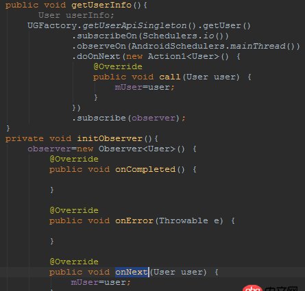 android - RxJava 在onNext(User user) 可以把user賦值給外部成員變量mUser嗎？