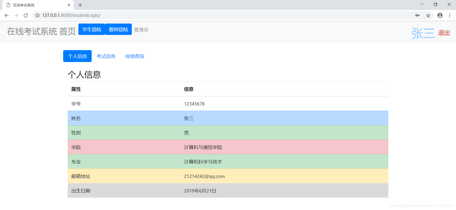 Django框架實現(xiàn)在線考試系統(tǒng)的示例代碼