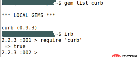 ruby - curb已安裝，但一直無法加載。