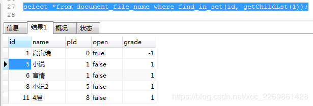 mysql 使用存儲過程實現(xiàn)樹節(jié)點的獲取方法