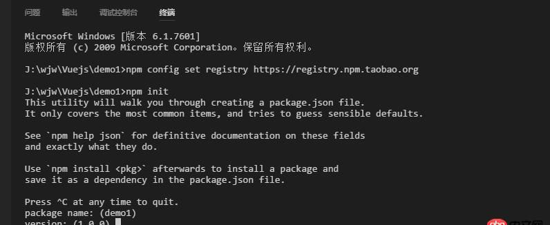 node.js - npm init無法一直回車。到version就卡主不動了