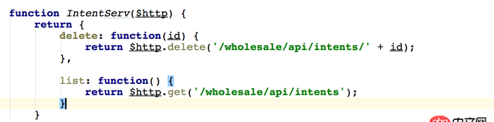 angular.js - 我該怎么寫(xiě)這個(gè)delete函數(shù)呢？ 我現(xiàn)在寫(xiě)成這樣了，但是只能刪除頁(yè)面的item，不能把刪除的部分傳給服務(wù)器