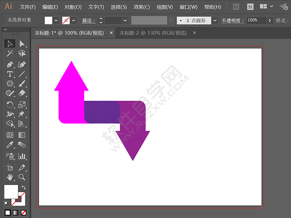 AI設(shè)計(jì)一個矛盾空間三角箭頭圖標(biāo)