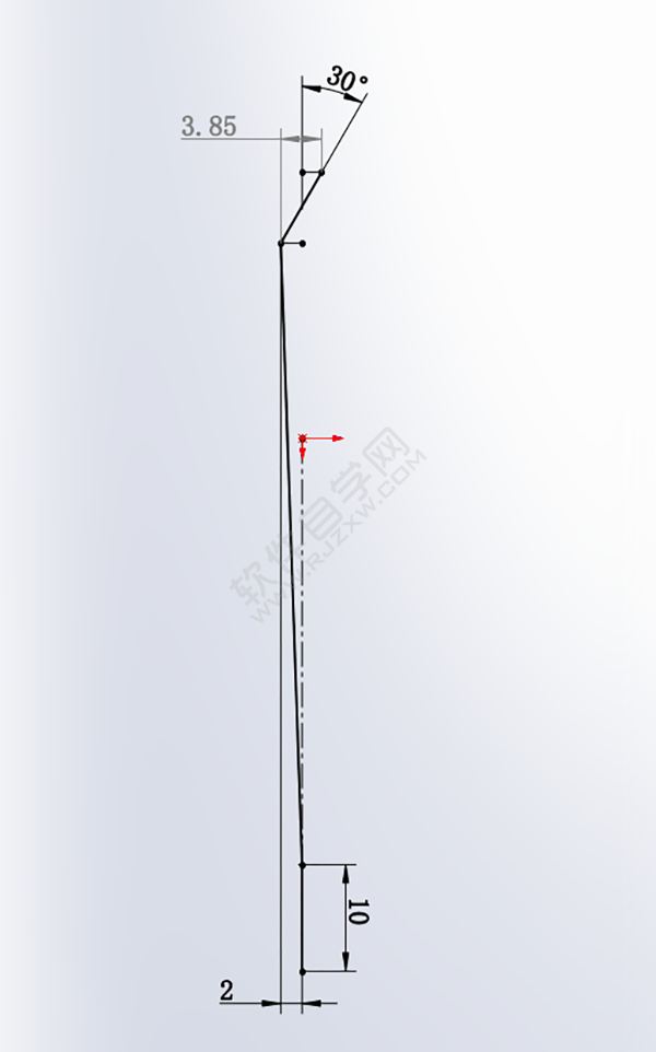 用SolidWorks畫一個夾子，用投影曲線來創建。