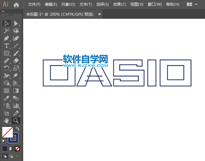 ai怎么設(shè)計CASIO標志矢量圖