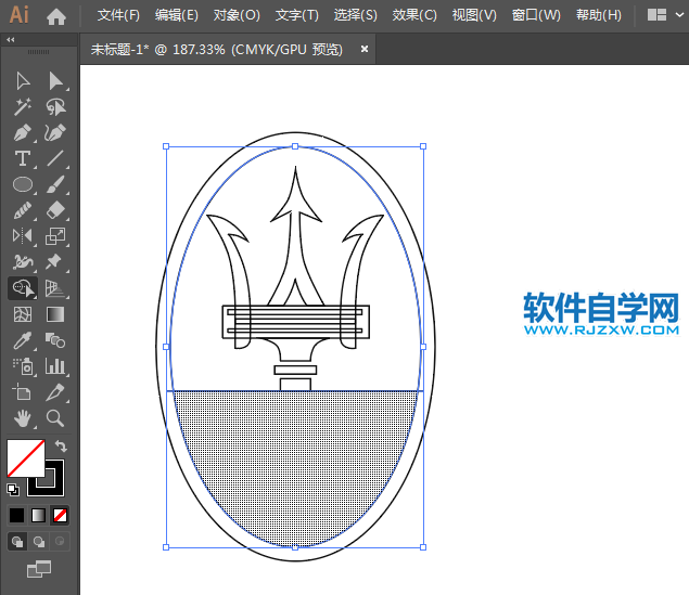 ai怎么設(shè)計瑪莎拉蒂車標