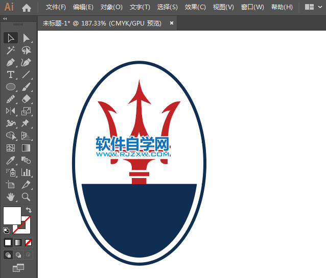 ai怎么設(shè)計瑪莎拉蒂車標