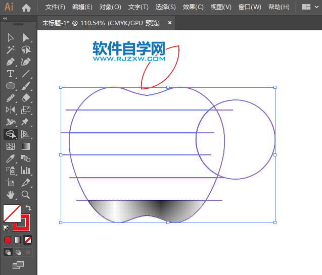 ai怎么畫七色蘋果圖標(biāo)