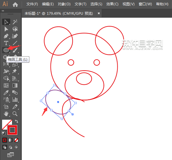 ai怎么畫(huà)抱愛(ài)心的小熊