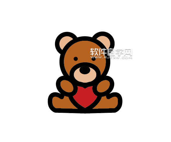 ai怎么畫(huà)抱愛(ài)心的小熊