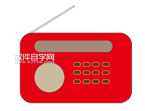 ai怎么畫一臺(tái)紅色的收音機(jī)圖標(biāo)