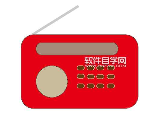 ai怎么畫一臺(tái)紅色的收音機(jī)圖標(biāo)