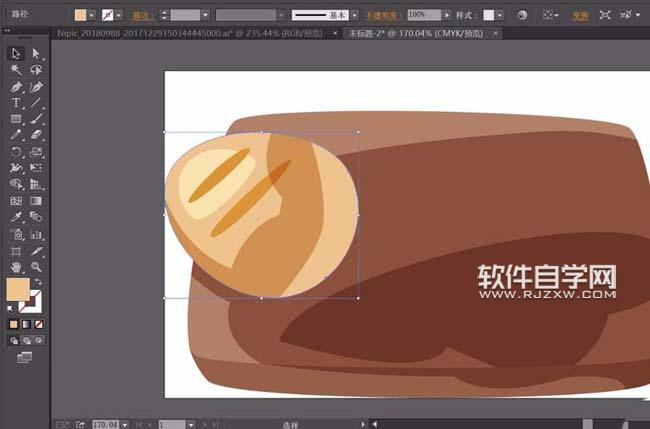 ai設(shè)計面包圖案的步驟