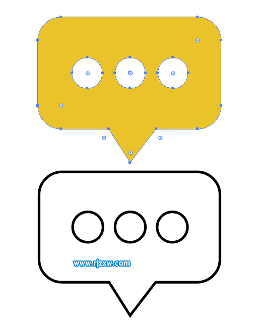 卡通簡易APP信息圖標怎么用AI設(shè)計