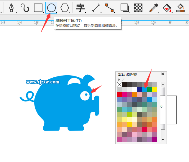 CDRX8設(shè)計(jì)存錢罐豬的標(biāo)志