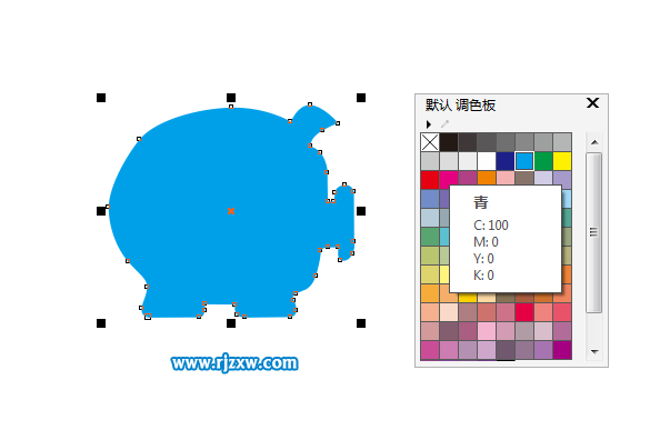 CDRX8設(shè)計(jì)存錢罐豬的標(biāo)志