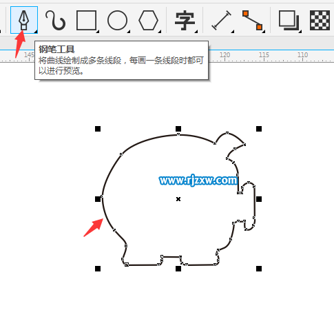 CDRX8設(shè)計(jì)存錢罐豬的標(biāo)志