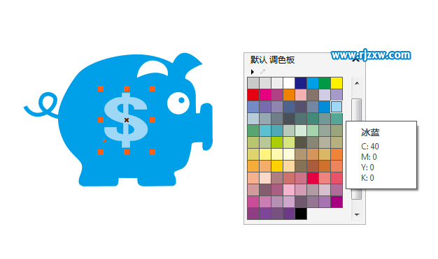 CDRX8設(shè)計(jì)存錢罐豬的標(biāo)志