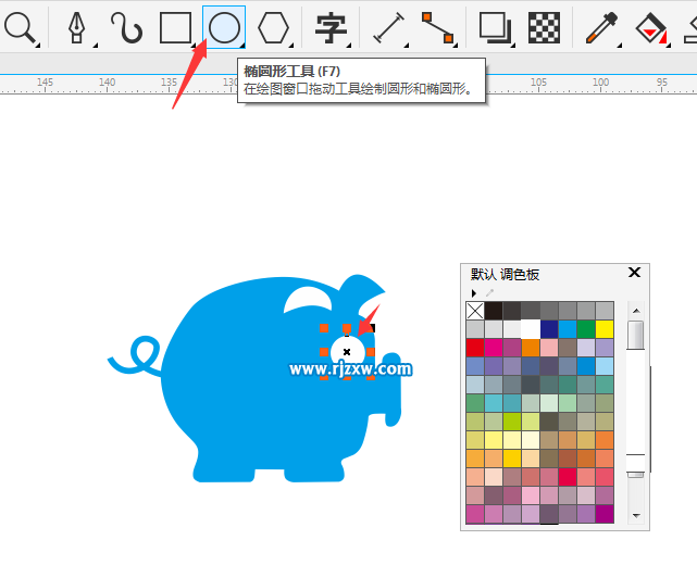 CDRX8設(shè)計(jì)存錢罐豬的標(biāo)志