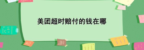 美團(tuán)超時(shí)賠付的錢(qián)在哪